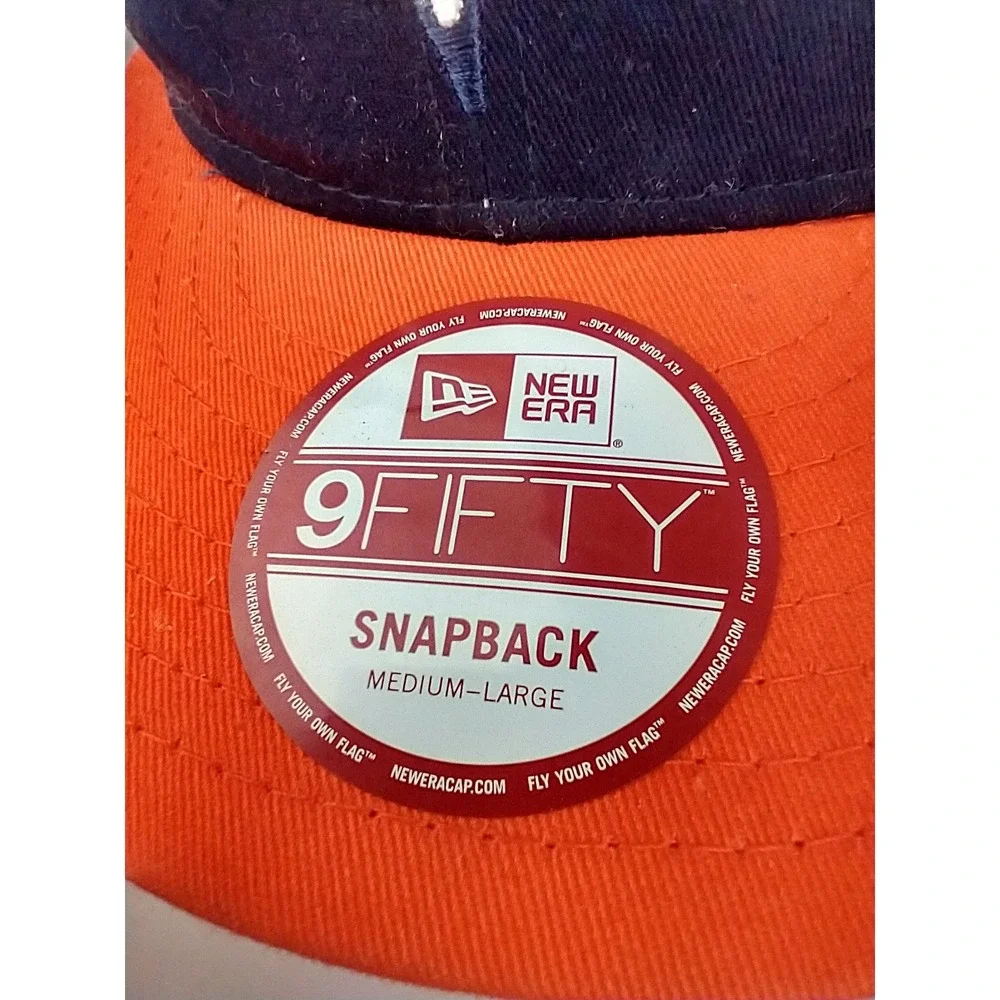 New Era 9FIFTY Denver Broncos Snapback Hat Navy Orange‎ NFL AFC Patch Mens M/L